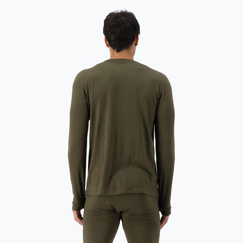 Pánské termo tričko longsleeve  Mons Royale Cascade Merino Base Layer dark olive 3