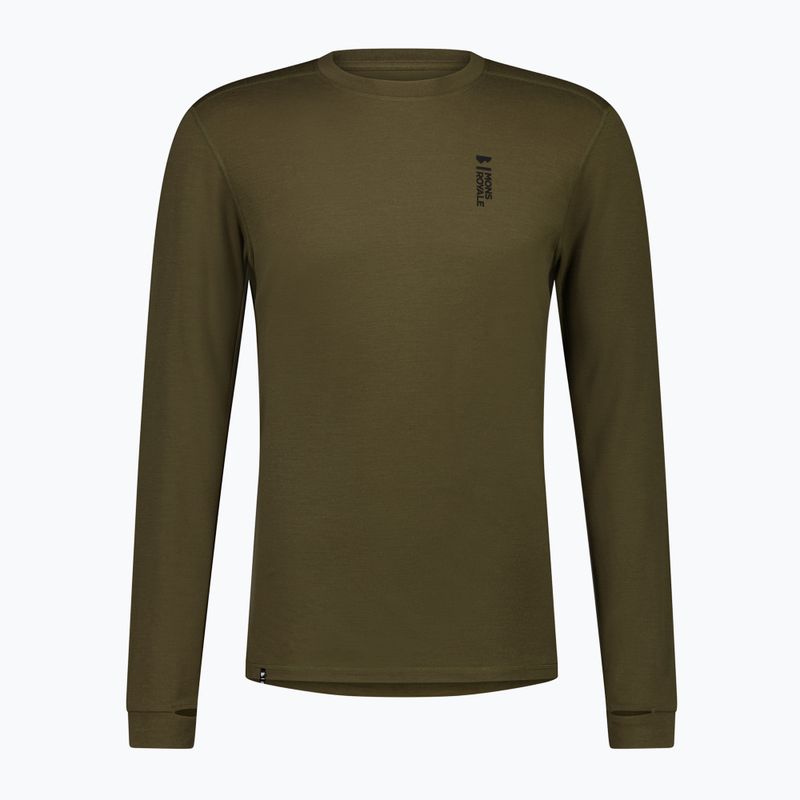 Pánská termoakční mikina Mons Royale Cascade Merino Base Layer dark olive 5