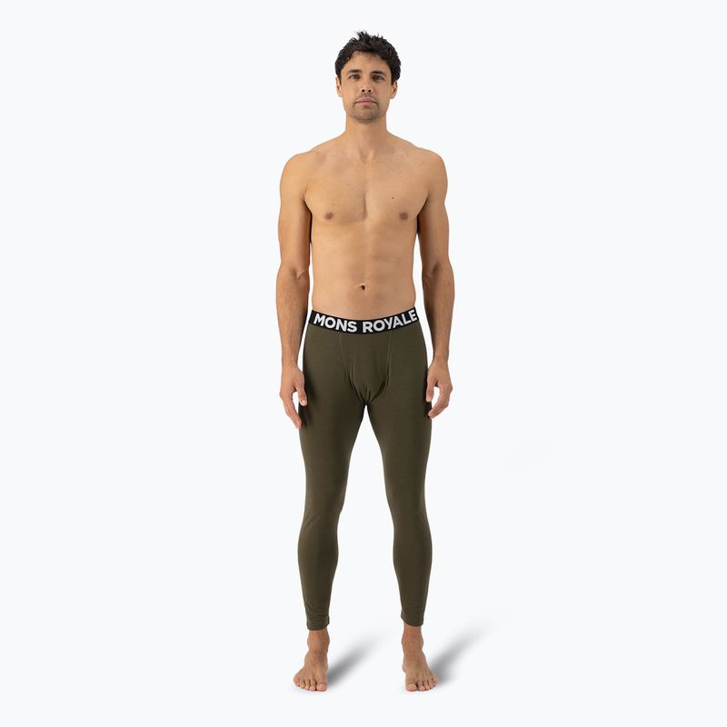 Pánské termokalhoty Mons Royale Cascade Merino Base Layer dark olive 2