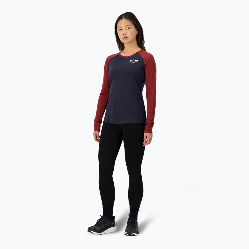 Dámská termoakční mikina Mons Royale Icon Raglan cherry/ 9 iron 2