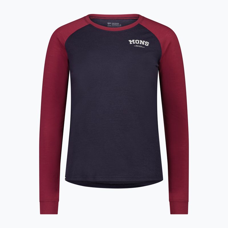 Dámská termoakční mikina Mons Royale Icon Raglan cherry/ 9 iron 4