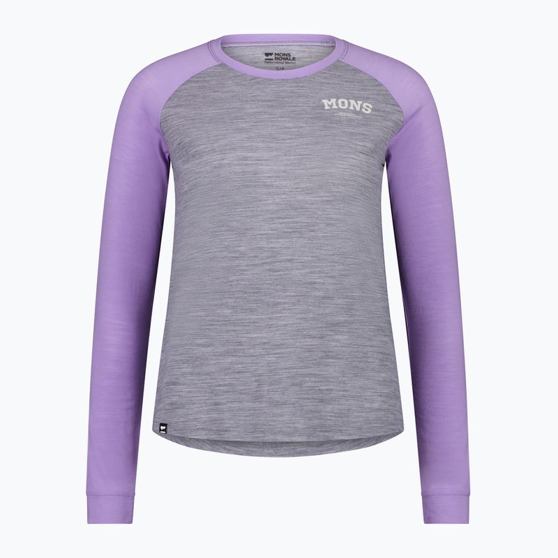 Dámská termoakční mikina Mons Royale Icon Raglan grey heather/ lupin 4