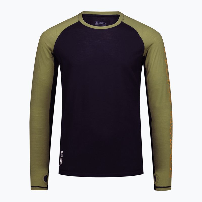 Pánské termotričko longsleeve Mons Royale Temple Merino fern/black 3