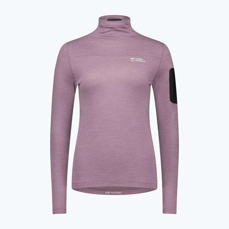Dámské termo tričko Longsleeve Mons Royale Diversion Mock Neck mauve 3