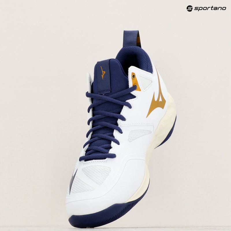 Volejbalové boty Mizuno Wave Dimension Mid white/blue ribbon/mp gold 9