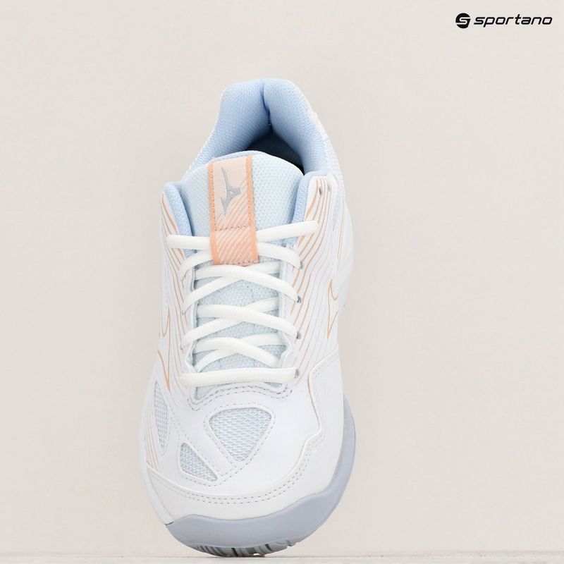 Dámská boty na volejbal Mizuno Cyclone Speed 4 white/peach parfait/halogen blue 9