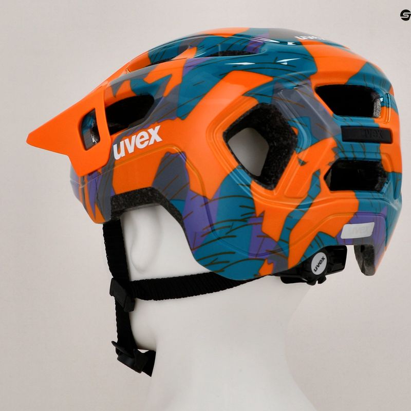 Dětská cyklistická helma UVEX React Jr papaya camo 8