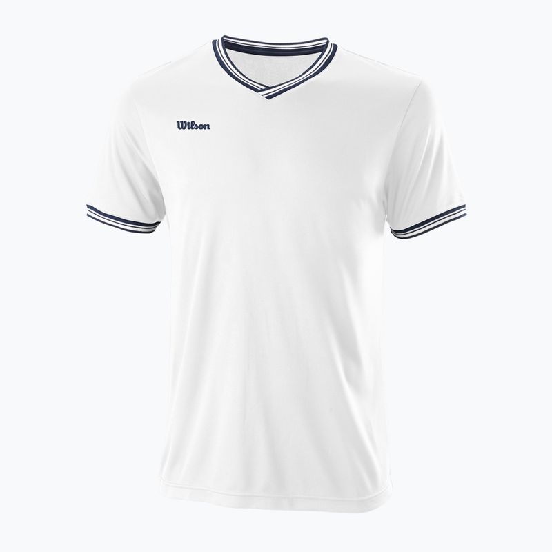 Pánské tenisové tričko Wilson Team II High V-Neck bílé WRA794102