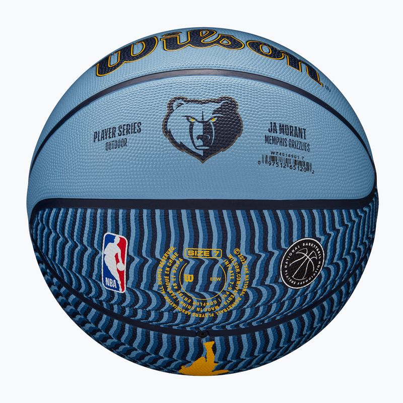 Basketbalový míč  Wilson NBA Player Icon Outdoor Morant blue velikost 7 5