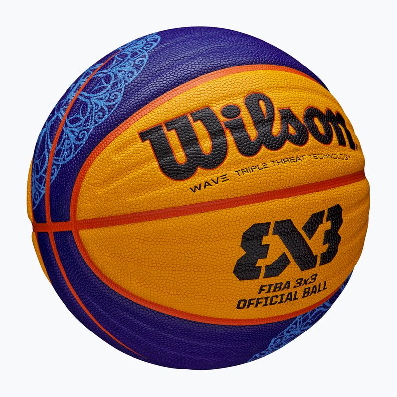 Basketbalový míč  Wilson Fiba 3x3 Game Ball Paris Retail 2024 blue/yellow velikost 6 4