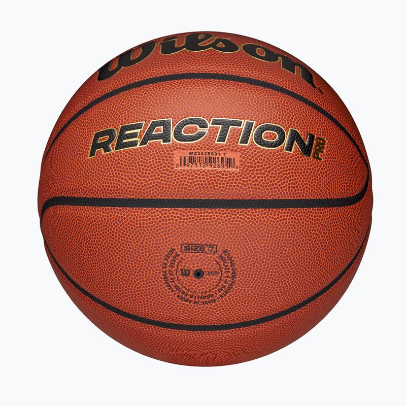 Basketbalový míč Wilson Reaction Pro brown/gold velikost 7 6