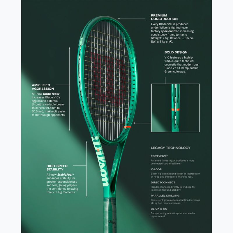 Dětská tenisová raketa Wilson Blade Jr 26 V10 green 8