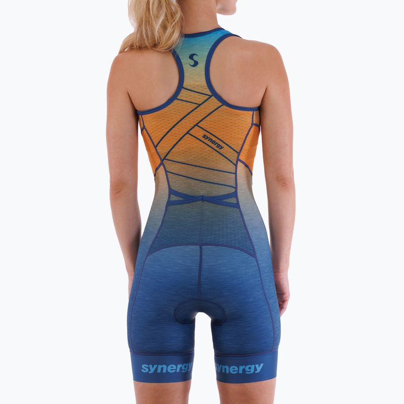 Dámská triatlonová kombinéza Synergy Pro Sleeveless Racerback Trisuit orange wave 2