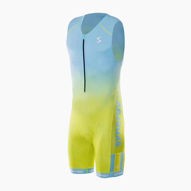 Pánská triatlonová kombinéza Synergy Elite Sleeveless Trisuit mint/yellow