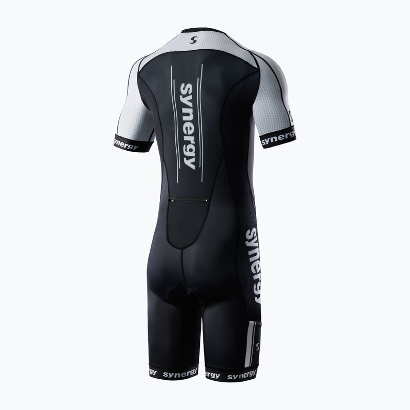 Pánská triatlonová kombinéza Synergy Elite Short Sleeve Trisuit salt & pepper 2