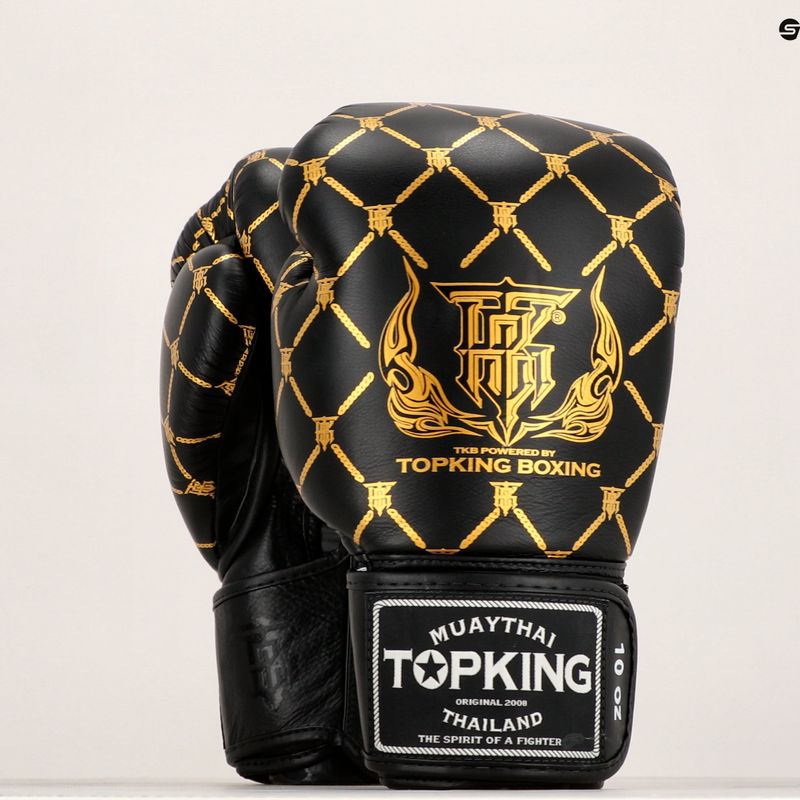 Top King Boxing Řetězové rukavice černá/zlatá 6
