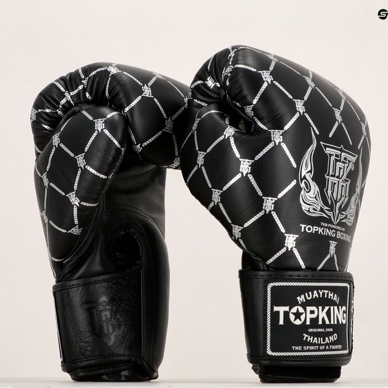 Boxerské rukavice Top King Boxing Chain černé/stříbrné 6