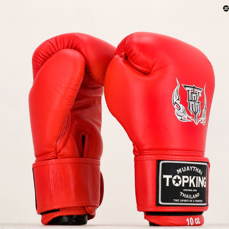 Top King Muay Thai Ultimate červené boxerské rukavice 6