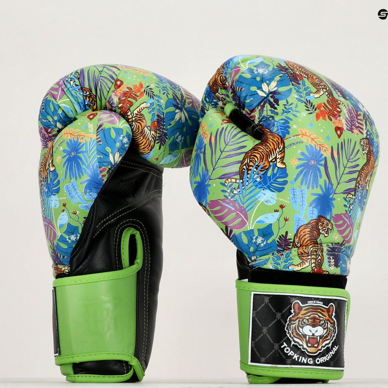 Boxerské rukavice Top King Boxing Wild Tiger černé/zelené 7