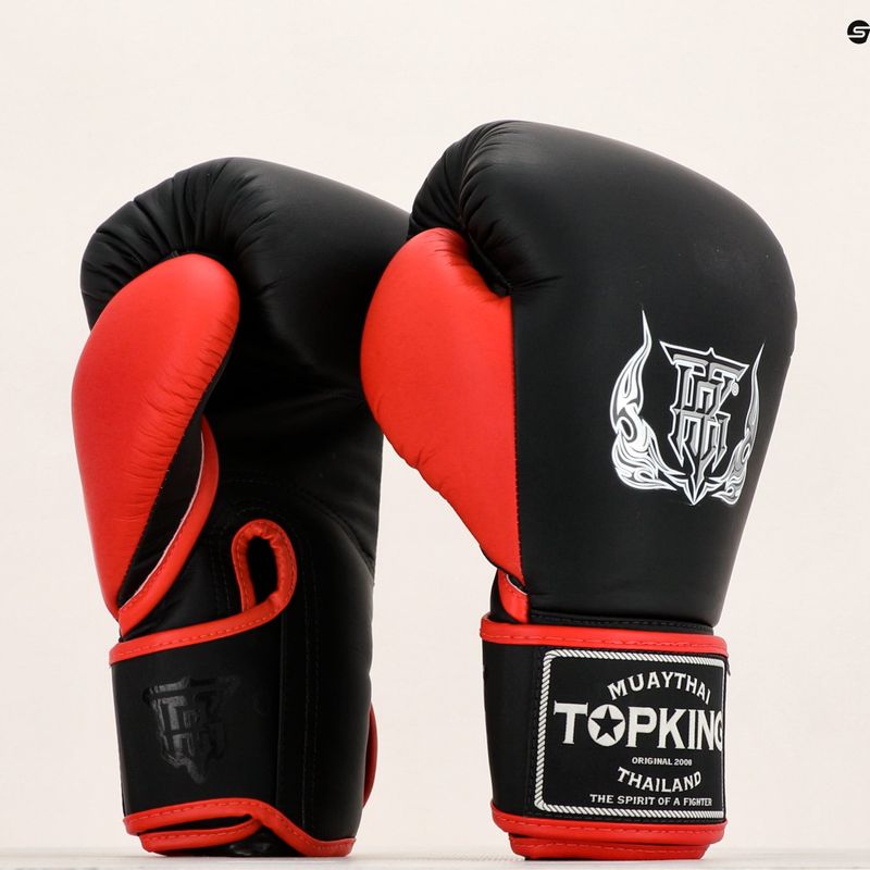 Boxerské rukavice Top King Reborn Semi Leather black/red 6