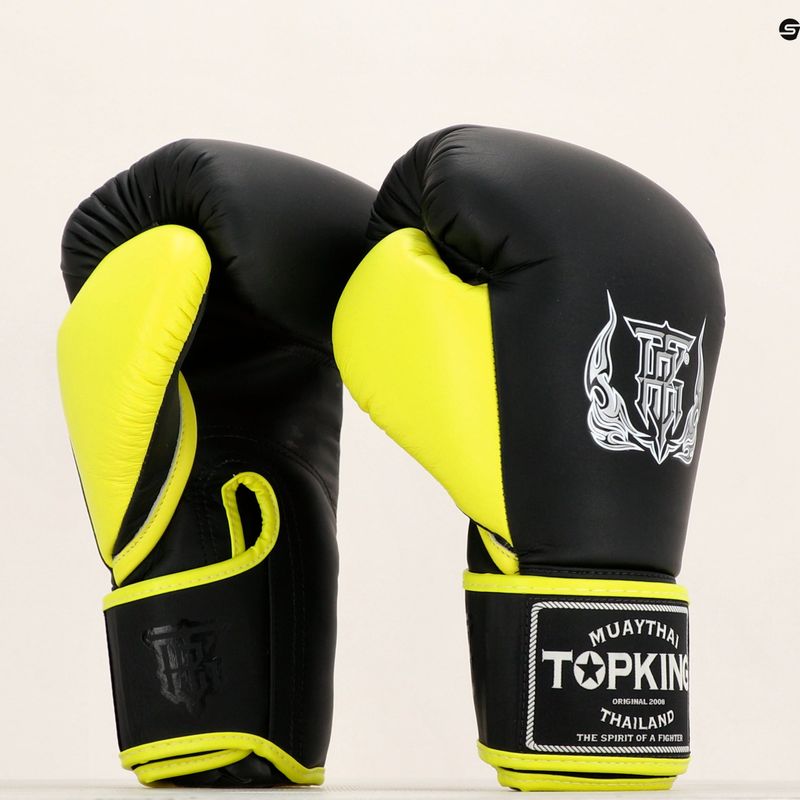 Boxerské rukavice Top King Reborn Semi Leather black/yellow 6