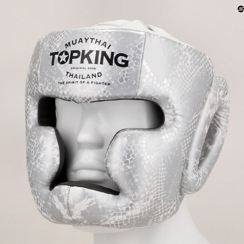 Boxerská helma Top King Super Star white/silver 7