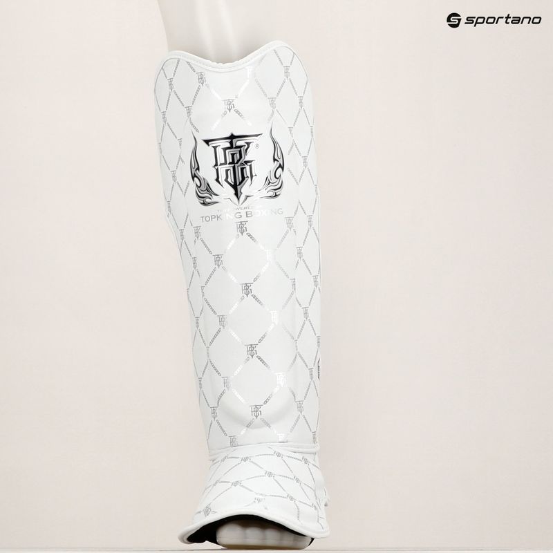 Chrániče holenních kostí a chodidel Top King Chain Semi Leather white/silver 8