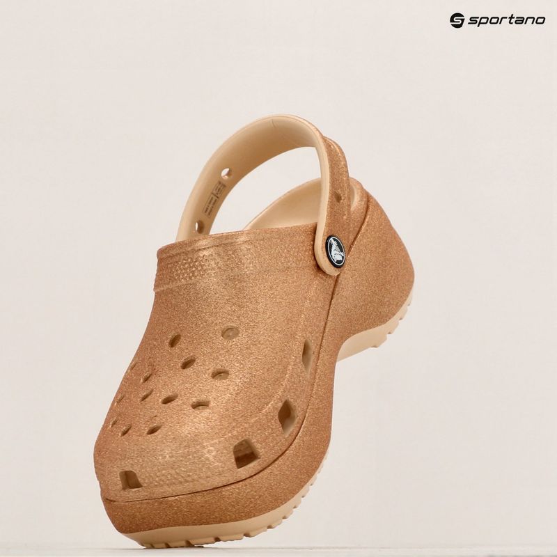 Dámské žabky Crocs Classic Platform Glitter shitake 16