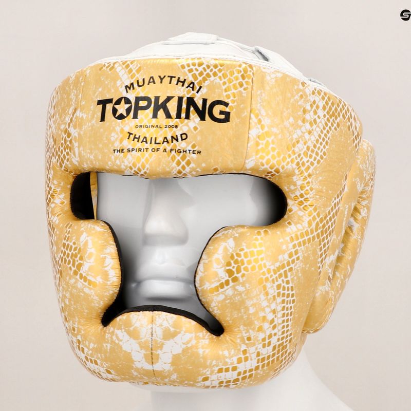 Boxerská helma  Top King Super Star white/gold 8