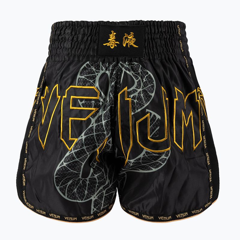 Pánské tréninkové šortky Venum Serpenti Muay Thai black/silver/gold 2