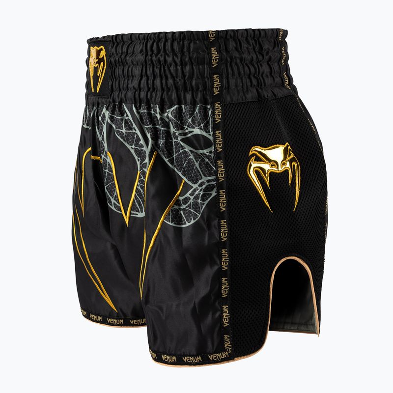 Pánské tréninkové šortky Venum Serpenti Muay Thai black/silver/gold 3