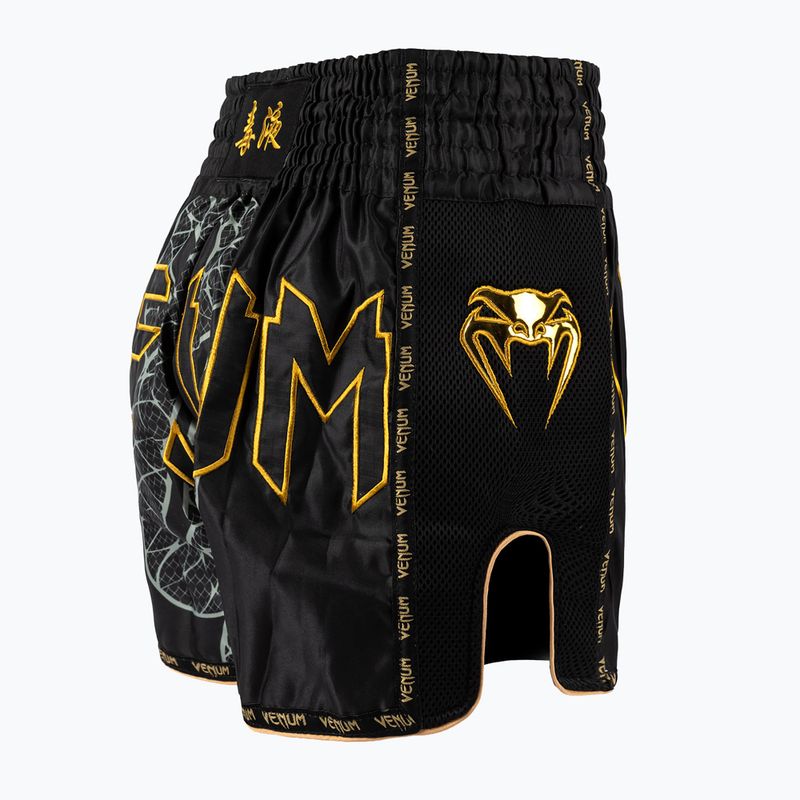 Pánské tréninkové šortky Venum Serpenti Muay Thai black/silver/gold 4