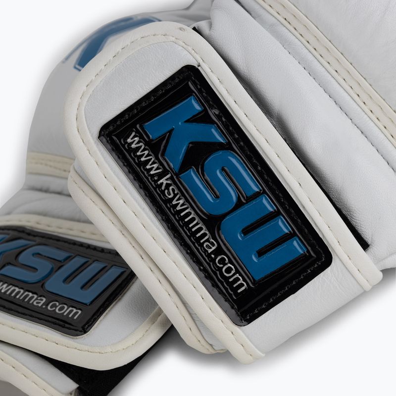 KSW grapplingové rukavice kožené bílé 5