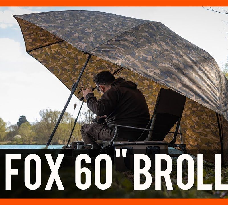 Fox 60' Camo Brolly hnědý deštník na kapry CUM268 4