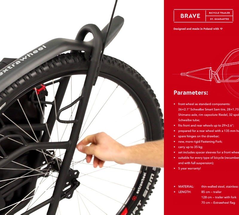 Přívěs za kolo Extrawheel Voyager černý PRO E0033 8