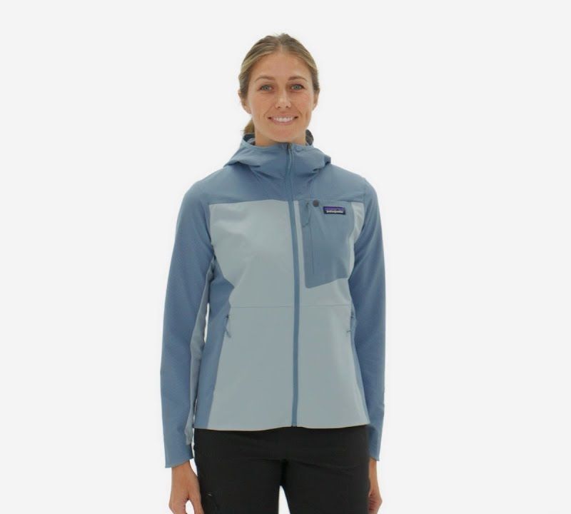 Dámská softshellová bunda Patagonia R1 CrossStrata Hoody lagom blue 16