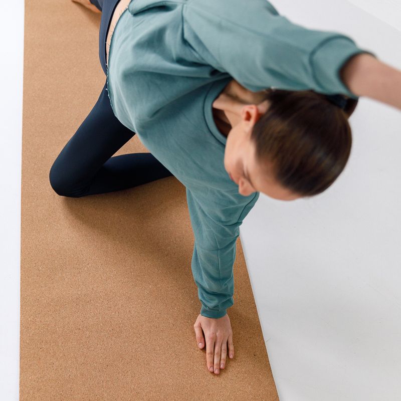 XTREXO Podložka na jógu TPE korek 6 mm černá YM-C01C 9