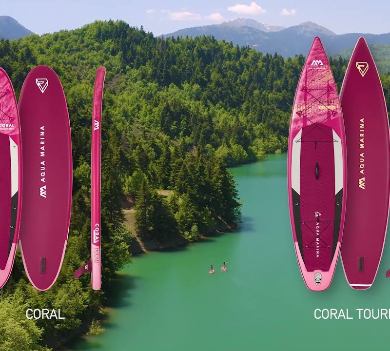 Prkno SUP Aqua Marina Coral Touring - Touring iSUP, 3,5 m/15 cm, s pádlem a cívkovým vodítkem růžové BT-22CTP 18