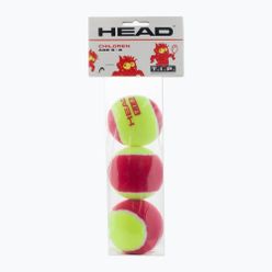Sada dětských tenisových míčků 3 ks. HEAD 3B Hlavice červená žlutá 578113