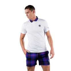 Pánská bílo-fialová tenisová polokošile HYDROGEN Tartan T00518E82