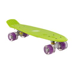Klasický dětský skateboard LED Mechanics zelený PW-506