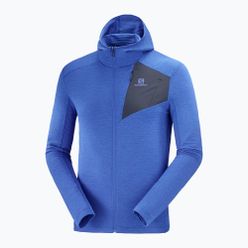 Pánská fleecová mikina Salomon Outline FZ Hoodie modrá LC1787900