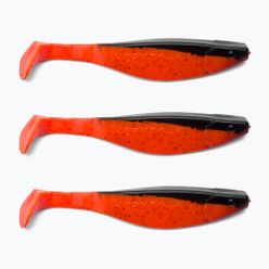 Gumová návnada Relax Hoof 6 Standard 3 ks. Černá / oranžovo-červené třpytky BLS6-S