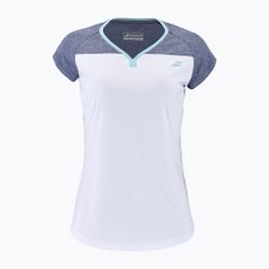 Dětské tenisové tričko Babolat Play Crew Neck bílo-modré 3MTE011