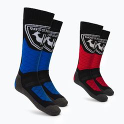 Rossignol L3 Termotech dětské lyžařské ponožky 2 páry černo-modro-červené RLKYX02