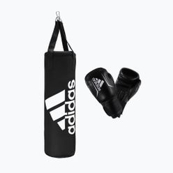 Dětský boxovací set adidas Youth Boxing Set pytel + rukavice černo-bílý ADIBPKIT10-90100