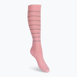 Dámské CEP Reflexní růžové běžecké kompresní ponožky WP401Z2000