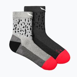 Dámské trekové ponožky Salewa MTN TRN Sal. AM QRT šedá 00-0000069025