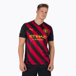 Pánské fotbalové dresy Puma Mcfc Away Jersey Replica black and red 765722