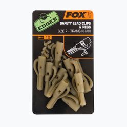 FOX Edges Secure Lead Clip + kolíky 10 ks. Trans Khaki CAC477
